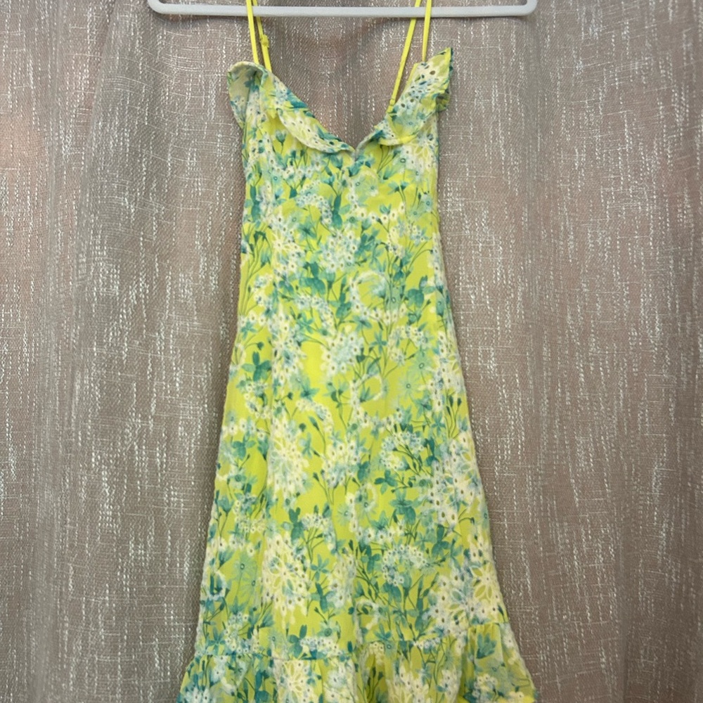 Floral Green and Yellow Dress worn once.